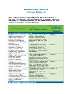 Professional Engineer Competency Summary | PDF | Engineering | Finite ...