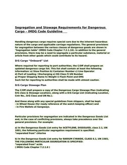 Imdg Segregation Flow Chart.pdf IMDG Code: Stowage & Segregation Guide | PDF | Dangerous Goods ...