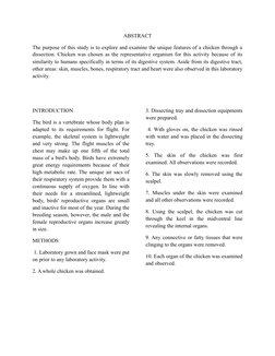 Chicken Dissection Lab Report | PDF | Digestion | Human Body