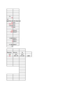 Ly
15
>2
Hence designed as an one way slab
20 mm
200.00 mm
175.00 mm
10 mm
30 N/mm²
500 N/mm²
5.000 kN/m²
1 kN/m²
5 kN/m²
11.