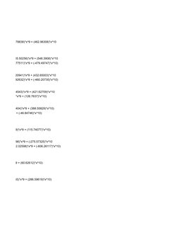 x^8 + (-7012.78838)*x^9 + (462.96308)*x^10
)*x^8 + (-8305.50256)*x^9 + (548.3908)*x^10
x^8 + (7222.77511)*x^9 + (-479.49747)*