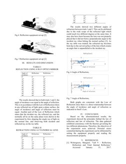 Fig 4. Reflection equipment set-up [2] 
 
 
Fig. 5 Refraction equipment set-up [2] 
 
III. RESULTS AND DISCUS