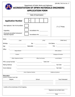 DPWH Materials Engineer Application Form | PDF | Test (Assessment ...