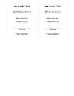 Receiving Copy Document Template | PDF | Sports & Recreation | Games ...