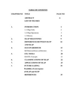 TABLE OF CONTENTS 
 
CHAPTER NO 
TITLE 
 
                                           PAGE NO 
 
 
 
 
ABSTRACT