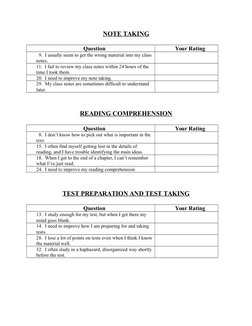Study Habits Inventory Questionnaire | PDF | Test (Assessment ...