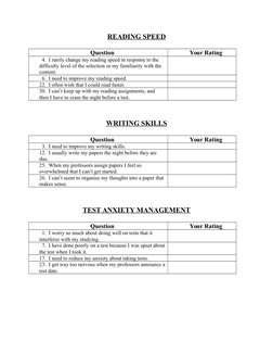 Study Habits Inventory Questionnaire | PDF | Test (Assessment ...
