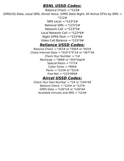 Comprehensive USSD Codes List | PDF | General Packet Radio Service ...