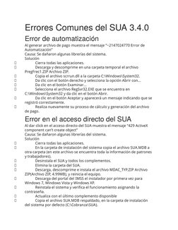 Errores Comunes en SUA 3.4.0 y Soluciones | PDF | Archivo de ...