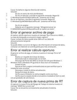 Errores Comunes en SUA 3.4.0 y Soluciones | PDF | Archivo de ...