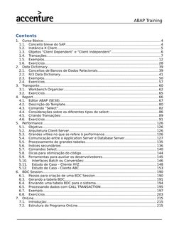ABAP Training 
Contents
1.
Curso Básico......................................................................................