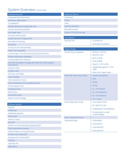 System Overview (continued)
Standard Features
Integrated Solid State Drive
Automatic Optimization
CrossXBeamTM
Speckle Reduct