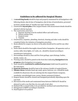 OT Fumigation Procedure and Guidelines | PDF | Formaldehyde | Surgery