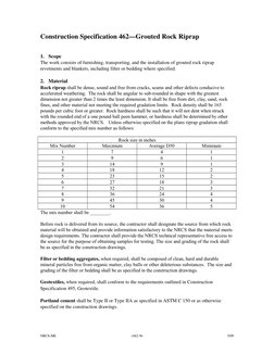 Construction Specification 462—Grouted Rock Riprap
1.
Scope
The work consists of furnishing, transporting, and the installati