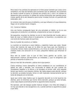 Para inducir los cambios los ejemplos en el libro pasan también por cosas como
simplificar una hoja de tiempos para aumentar