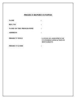 PROJECT REPORT SYNOPSIS
NAME                                                             : 
REG NO