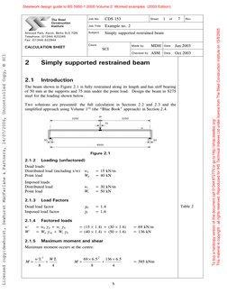 Job No. 
CDS 153 
Sheet
1 
of 
7 
Rev  
Job Title Example no. 2 
Subject 
Simply supported restrained beam 
Made by 
MDH Date