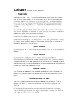 CAPÍTULO 2. (El capítulo 1 no debe ser resumido). 
 TENSIONES. 
Las tensiones (9as, 11as, y 13as) son las extensiones de la