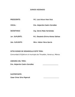 JURADO ASIGNADO 
 
 
PRESIDENTE:                         M.I. Luis Arturo Haro Ruiz 
VOCAL: 
Dra. Alejandra Castro González