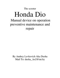 Honda Dio Manual PDF | PDF | Wheeled Vehicles | Automotive
