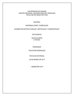 UNIVERSIDAD DE PANAMA
CENTRO REGIONAL UNIVERSITARIO DE VERAGUAS
FACULTAD DE ARQUITECTURA
MATERIA:
SISTEMAS CONST. COMPLEJOS.