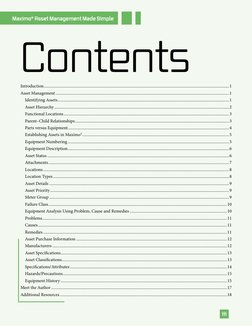 Maximo® Asset Management Made Simple
iii
Contents
Introduction...............................................................