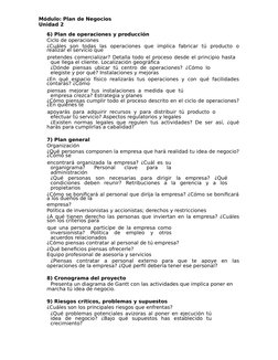 Módulo: Plan de Negocios
Unidad 2
6) Plan de operaciones y producción
Ciclo de operaciones
¿Cuáles  son  todas  las  operacio