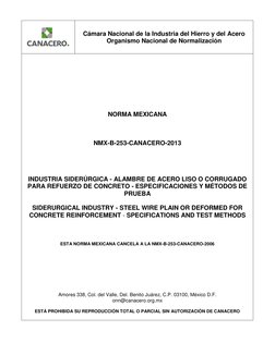 Cámara Nacional de la Industria del Hierro y del Acero 
Organismo Nacional de Normalización 
 
 
 
 
 
 
 
 
 
 
NO