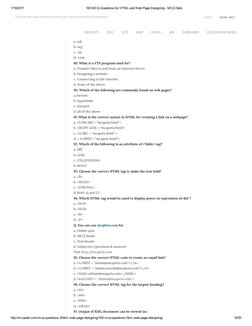 100 HTML MCQs for Web Design | PDF | Html Element | Websites