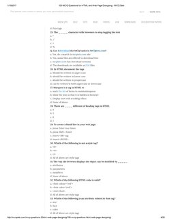 100 HTML MCQs for Web Design | PDF | Html Element | Websites