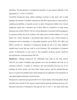 propellants. The decomposition of nitroglycerin proceeds as A rate equation applicable to the
liquid phase is k = 10 20.2 e-4