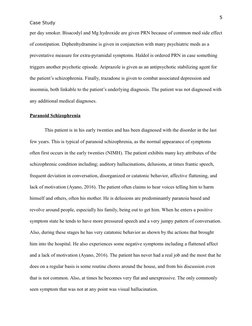 5
Case Study
per day smoker. Bisacodyl and Mg hydroxide are given PRN because of common med side effect
of constipation. Diph