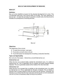 Box Cut and Bench Development in Mining | PDF | Height | Mining