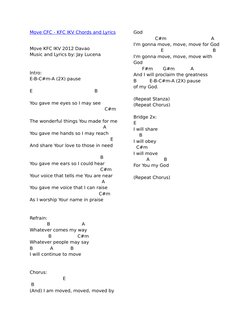 Move CFC - KFC IKV Chords and Lyrics (http://jnandrew88.blogspot.com/2012/05/move-cfc-kfc-ikv-chords-and-lyrics.html)
Move KF
