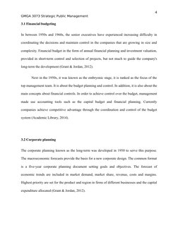 4
GMGA 3073 Strategic Public Management
3.1 Financial budgeting
In between 1950s and 1960s, the senior executives have experi