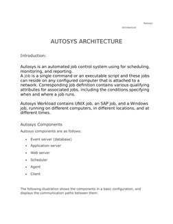 Autosys Architecture and Components | PDF | Application Server | Databases