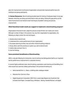 plans for improvement at all levels of organization and promote improved performance for 
individual and group participants.