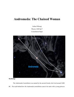 Andromeda: The Chained Woman
Joshua Wihongi
Physics 1040 Sp17
Constellation Paper
                                    
Mythol