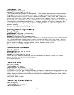 Presented by: ZanyM
Track: Hypnotic Techniques
Audience: Anyone Beginner and up
"You can brush my hair, undress me everywhere