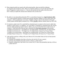 8.  When ringneck gerbils are mated with solid necked gerbils, about one-half the offspring 
      are ringneck and one-half