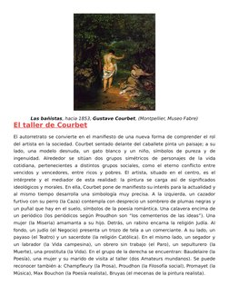 Las bañistas, hacia 1853, Gustave Courbet, (Montpellier, Museo Fabre)
El taller de Courbet
El autorretrato se convierte en el