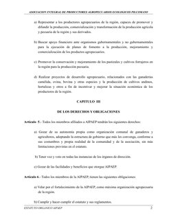 ASOCIACION INTEGRAL DE PRODUCTORES AGROPECUARIOS ECOLOGICOS PILCOMAYO
a) Representar a los productores agropecuarios de la re