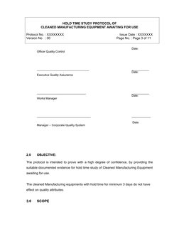 Clean Equipment Hold Time Study Protocol | PDF | Quality Assurance ...
