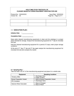 Clean Equipment Hold Time Study Protocol | PDF | Quality Assurance ...
