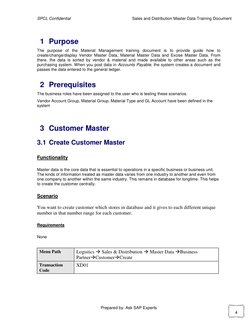 SAP SD Master Data Training Guide | PDF | Business Process | Logistics