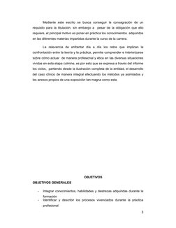 Mediante este escrito se busca conseguir la consagración de un
requisito para la titulación, sin embargo a pesar de