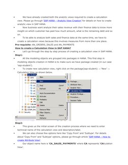 Creating Calculation Views in SAP HANA | PDF | Parameter (Computer ...