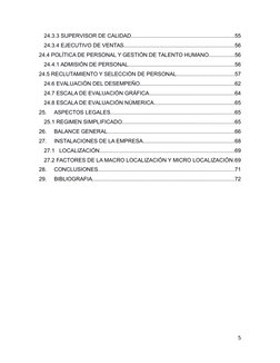 24.3.3 SUPERVISOR DE CALIDAD....................................................................55
24.3.4 EJECUTIVO DE VENTAS