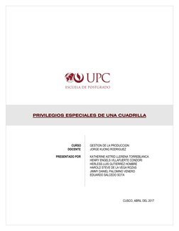 PRIVILEGIOS ESPECIALES DE UNA CUADRILLA 
 
 
 
 
 
 
 
       CURSO