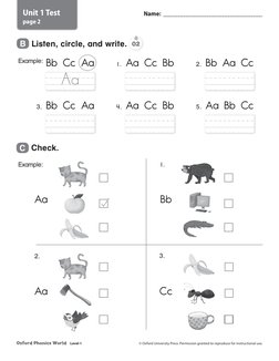 Unit 1 Test
page 2
Name: ______________________________________
OXford Phonics World  Level 1	
© Oxford University Press. Per